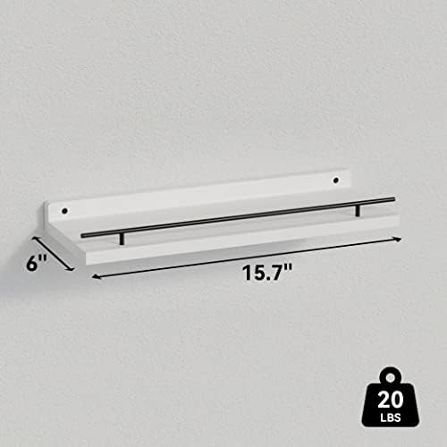 WOPITUES Floating Shelves for Wall Decor Set of 3, Black and White