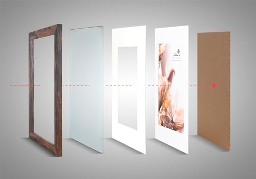 Brown 8x10 Picture Frame with Mat, Display 8x10 or 5x7