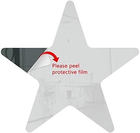 Marketing Holders Acrylic Mirror 4" Grey Star Flat DIY Smooth Edge Plexiglass Tiles .118 3MM Thick Rounded Corners Decor for Classrooms Retail Boutiques Dental Offices Recreational Areas