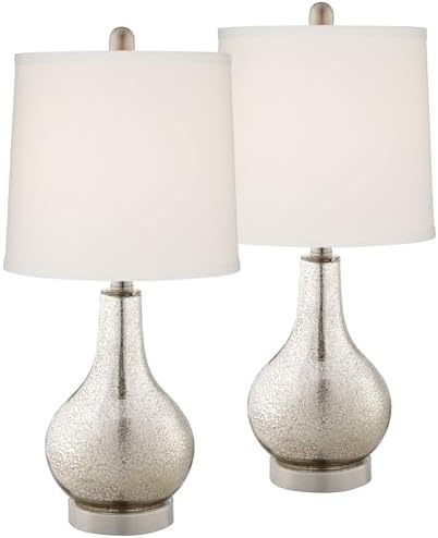 Ledger 21 3/4" High Table Lamp USB Set of 2 Mercury Glass Accent Modern