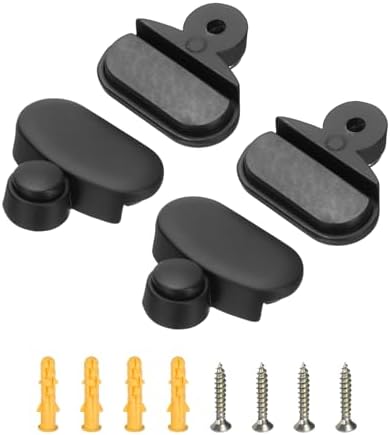 uxcell 4Pcs Zinc Alloy Mirror Floating Glass Clip Set Wall Mounted Mirrors Bracket, Mirror Glass Hanging Bracket, Glass Mounting Round Clips, Bathroom Mirror Fix Kit,Black