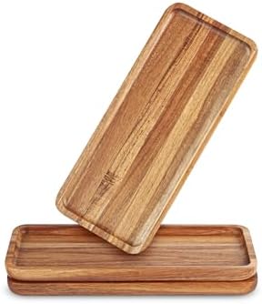 Anyvape 3 Pack Wooden Serving Trays, Acacia Charcuterie Board 14x5.5in