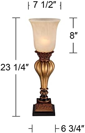 Sattley 23 1/4" High Table Lamps Set of 2 Gold Console Alabaster