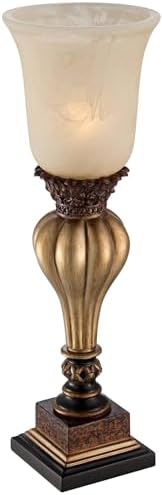 Sattley 23 1/4" High Table Lamp Gold Alabaster Glass Accent Console Cottage