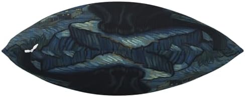 Black Cat Starry Night Throw Pillow Cover, 18x18 Inch