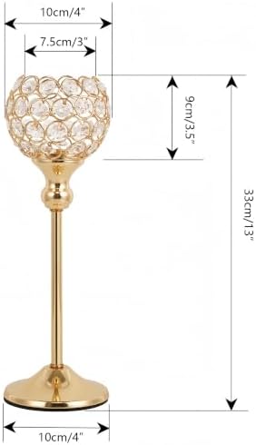 Gold Crystal Candle Holders Set of 2