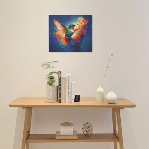 Crekviy Hummingbird Wall Art Bird Pictures Wall Decor Hummingbird Canvas Prints Painting Artwork Home Decoration for Bathroom Bedroom Living Room Framed Gifts Ready to Hang 20"x24"