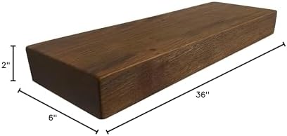 joelsantiques 36 Inch Wooden Floating Shelves for Wall -36x6x2 in -Made of Natural Wood - Long Heavy Duty Rustic Wall Shelves for Bedroom - Laundry Floating Storage, Kitchen Shelf -Medium Brown