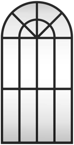 vidaXL Wall Mirror – Black Arch Iron Frame – 11.8""x23.6"" Minimalistic Design – Durable Construction – Clear Reflection – Versatile for Bedroom Living Room Hallway Bathroom', 358624