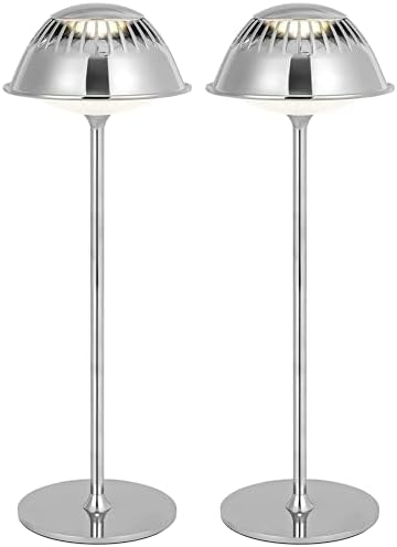 VIOA TL14 Wireless LED Table Lamp Modern Chrome Set of 2