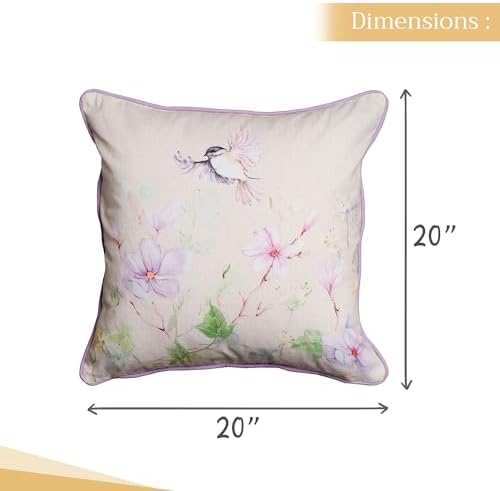 Maison d' Hermine Throw Pillow Covers 100% Cotton (20" x 20" - Pack of 1)