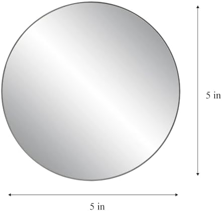 5 Inch, Pack of 2 Small Mirrors for Crafts, Round Mirror for Tables at Wedding, Mirror Tiles for Crafts and DIY Projects