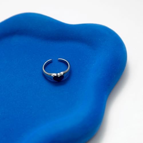 Jewelry Dish Trinket Tray for Women, Ring Dish Holder, Unique Cloud Shape Ceramic Plate Cute Things Vanity Aesthetic Room Decor Mother's Day Birthday (Klein Blue)