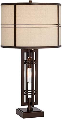 Trenton 28" Tall Table Lamp Night Light Bronze Brown Industrial