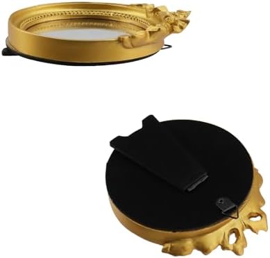 Bitray Vintage Wall Mirror Decorative Hanging Mirror 4.2" Dia Small Gold Round Wall Mirror | 1Pcs 4.2" Dia丨Small Gold Round Wall Mirror丨Baroque Style丨Small Makeup Desk Mirror丨For Bedroom Bathroom Tabletop Wall Decor