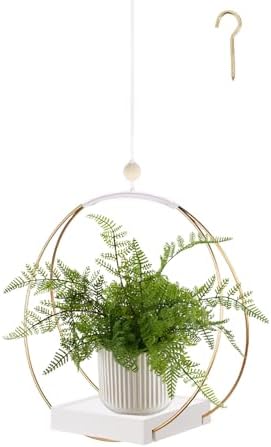 hismocal Hanging Planters for Indoor Plants, Plant Hanger with Sturdy Wood Base,Modern Boho Macrame Plant Hanger,Wall Ceiling Window Stands(Plants/Pots Not Included)
