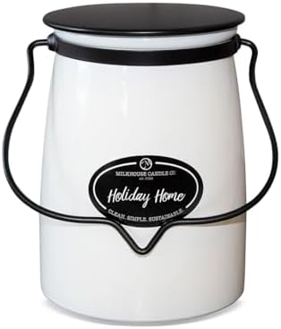 Milkhouse Holiday Home Soy Candle, 22 oz Butter Jar, 120+ Hr Burn