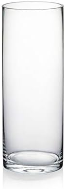 WGVI Quality Thick Clear Cylinder Glass Vases, 3" W x 8" H, Bud Vase Skinny Narrow Floral Bouquet Flower Container for Wedding Centerpieces Tabletop Home Accent Décor Brush Pen Holder, 1 Piece