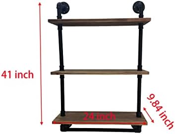 ROGMARS Industrial Pipe Shelving Bathroom Shelves with Towel bar