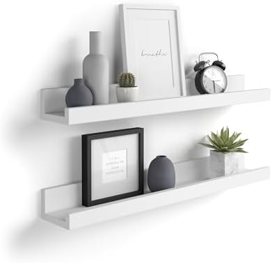 Mobili Fiver, Set of 2 First Picture Shelves, 31.49 in, Matt White, Made in Italy