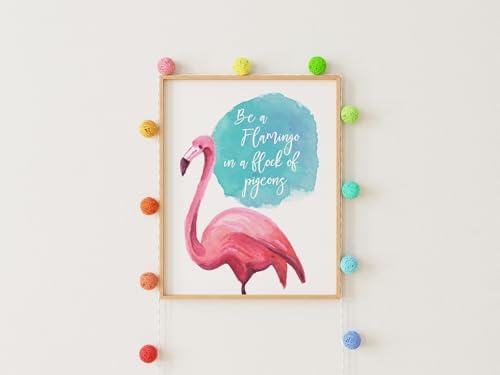 Flamingo Decor Art Print - Unframed - 8x10 | Perfect for Brightening Up Your Living Room, Bedroom, or Office | Stylish and Playful Addition to Any Space | Colorful Wall Art | Wall Décor For Bedroom