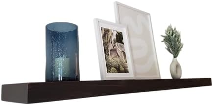 Joel’s Antiques 60 Inch Wooden Floating Shelves for Wall - 60x6x2 in - Made of Natural Wood - Short Heavy Duty Rustic Wall Shelves for Bedroom - Bathroom Shelf, Laundry Room Floating Storage - Black