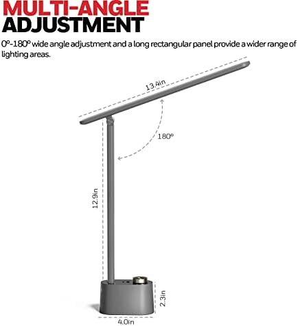 Honeywell HWT-H01 LED Desk Lamp, Foldable & Stepless Dimmable, Gray