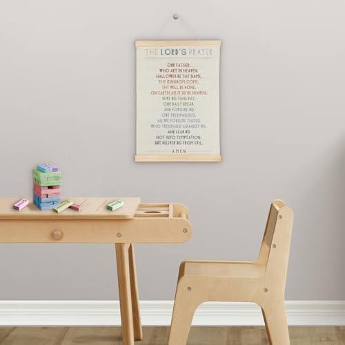 SereneHanctuary Christian The Lords Prayer Wall Decor,Bible Verses Scripture Wall Decor Gifts for Women Men Kids,Our Father Poster Hanger Frame for Home Bedroom Prayer Room Office Church,12X16Inches