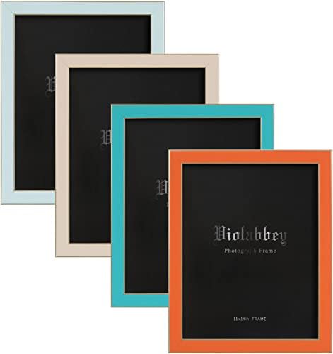 VIOLABBEY 11x14 Picture Frame Set of 4, Colorful Photo Frame Modern Style