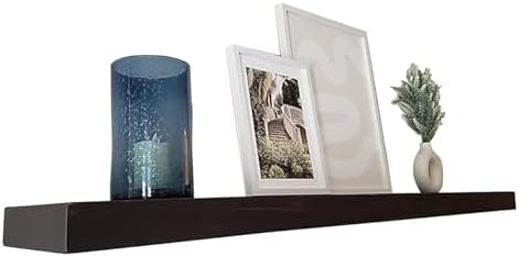 Joel’s Antiques 6 inch Deep x 2 Wooden Floating Shelves for Wall - 54x6x2 in - Made of Natural Wood - Short Heavy Duty Rustic Wall Shelves for Bedroom - Laundry Room Floating Storage Bathroom - Black