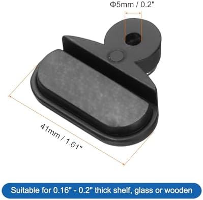 uxcell 4Pcs Zinc Alloy Mirror Floating Glass Clip Set Wall Mounted Mirrors Bracket, Mirror Glass Hanging Bracket, Glass Mounting Round Clips, Bathroom Mirror Fix Kit,Black