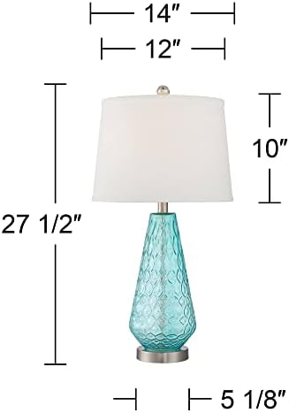 360 Lighting Dylan 27 1/2" Tall Table Lamps Set of 2 Blue Glass Coastal
