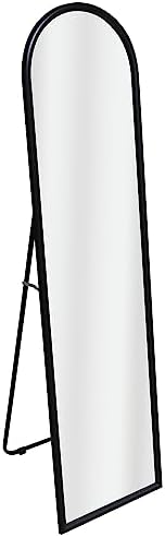 Americanflat 15x59 Arched Mirror with Stand- Large Hanging Mirrors with Durable Frame - Modern Mirror for Bathroom, Bedroom, Living Room - Mirrors for Wall Display and Home Decor - Black