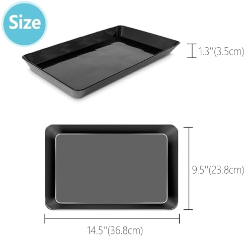 Serving Tray Platter, 5 Pcs Food Tray for Veggie Fruit Snack Dessert Cookie Cheese, Food Trays for Party Supplies Display, Plastic Platters for Serving Food, Large Trays, BPA Free