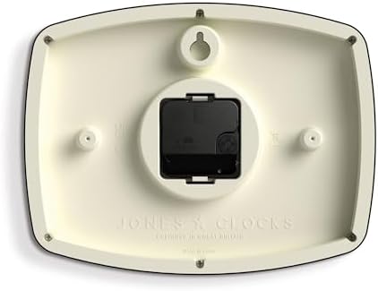 JONES CLOCKS® Movie wall Clock | Rectangular Retro Clock | 10" | Blue | Cool mid-Century Designer Look for Kitchen, Living Room or Office