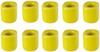 Mega Candles 10 pcs Yellow Ceramic Chime Ritual Spell Candle Holders, Great for Casting Chimes, Rituals, Spells, Vigil, Witchcraft, Wiccan Supplies & More