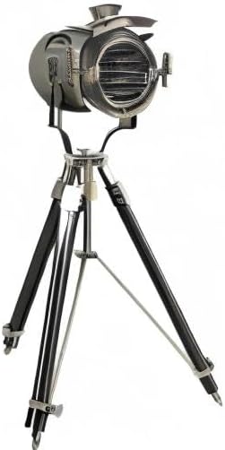 THOR INSTRUMENTS Vintage Modern Collectible Chrome Searchlight Home Black Screw Tripod Nautical Spotlights Floor Lamp (Floor Lamp 65" Inches) Rustic Vintage Home Decor Gifts