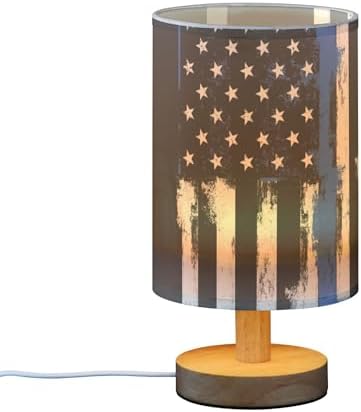 Traditional Police Officer Flag LED Table Lamp with USB Port Night Light Bedroom Lamps for Nightstand Living Room Dorm Home Office Desk