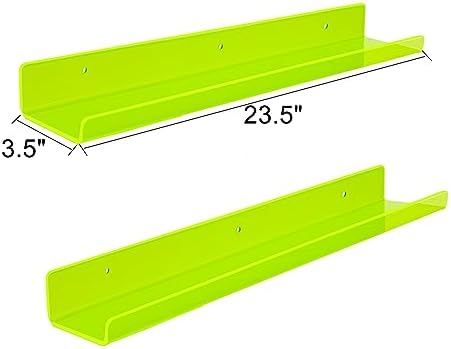 ROYALITA 2-Pack Acrylic Shelves Wall Mounted, 24 Inch Floating Shelves