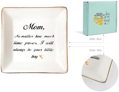 HOME SMILE Mom Gifts from Son Ring Trinket Dish-Mom,No Matter How Much Times Pass,I Will Always Be Your Little Boy