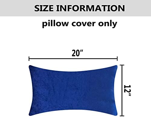 Home Brilliant Super Soft Velvet 12x20 Pillow Covers Rectangle Lumbar Toss Throw Pillowcase Covers Accent Cushion Covers for Toddler Sofa Chair, Set of 2, 12 x 20 inch, Royal Blue