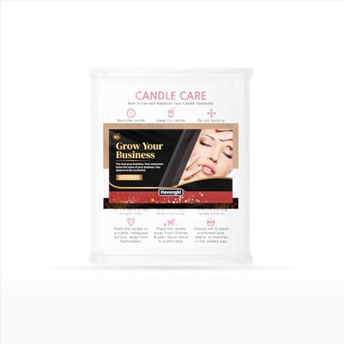 200 pack - Premium Handmade Candle Care Instruction Cards Pink 2x3.5 in, Small Business | Soy Bees Wax Melt, Candle Makers, Making Supplies Kit Set, Containers, Jars, Pot, Package