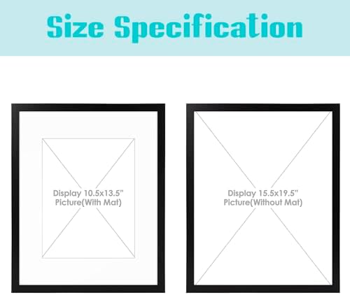 Frametory 3 Pack 16x20 Black Picture Frame with Real Glass Mat for 11x14