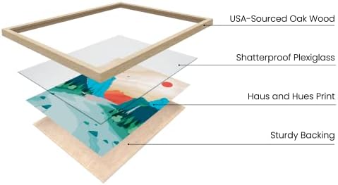 HAUS AND HUES Vintage National Park Posters - Set of 6 National Parks Art Prints Nature Wall Art and Mountain Print Set Abstract Prints of Mountain Wall Art (Beige Frame, 16x20)
