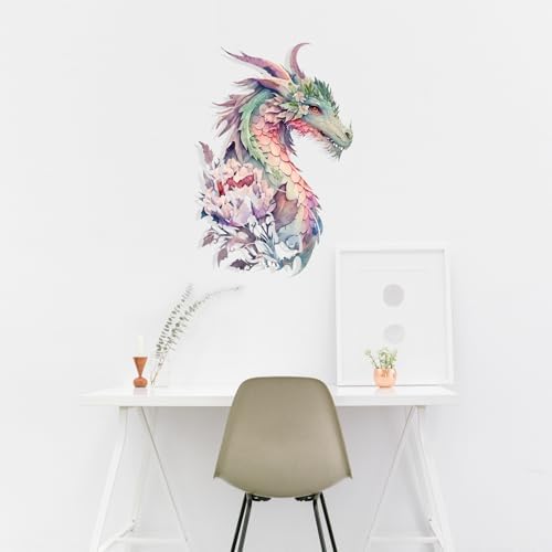 Benziso Dragon Metal Wall Art Medieval Decor Fantasy Decorations (Pink)