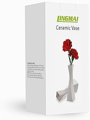 White Vases for Decor Ceramic Vases for Home Decor Accent, Farmhouse Vase Sets for Decor, Rustic Ceramic Vase Set, White Vase Decorative Vases, Home Decor Vases (Ceramic, 2 Pack（White）)