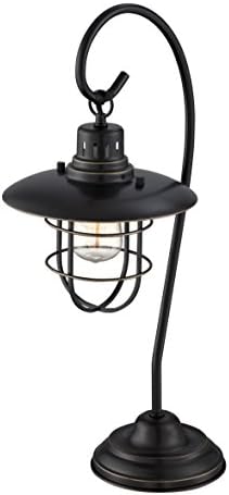 Lite Source LS-21456D/BRZ Lanterna Ii Table Lamp, 10" x 9" x 23"