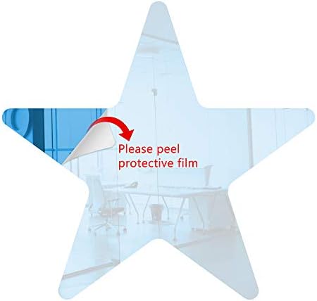 Marketing Holders Acrylic Mirror 4" Medium Blue Star Flat DIY Smooth Edge Plexiglass Tiles .118 3MM Thick Rounded Corners Decor for Holidays Baby Showers Nurseries Nightclubs Banks Retail Cafes
