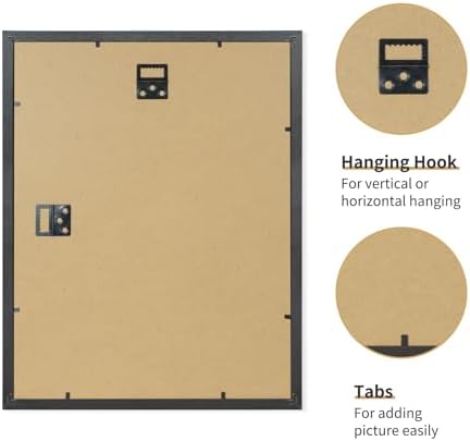 ATOBART 11x14 Picture Frame Set of 3, Black Wood, Plexiglass