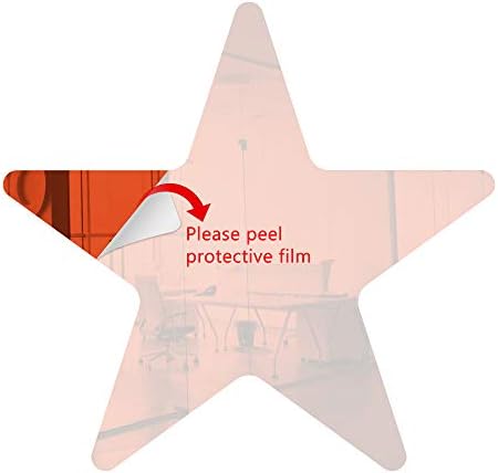 Marketing Holders Acrylic Mirror 4" Orange Star Flat DIY Smooth Edge Plexiglass Tiles .118 3MM Thick Rounded Corners Decor for Sports Stadiums Halloween Dance Studios Movie Theaters Schools